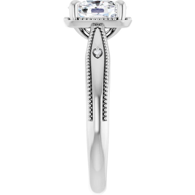 1.5ct Elongated Cushion Cut Lab Grown Diamond Solitaire Engagement Ring in 14K Yellow Gold –side view