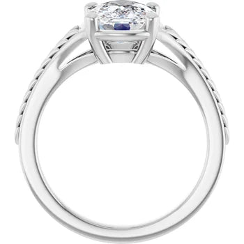 2.5ct Elongated Cushion Cut Lab Grown Diamond Solitaire Engagement Ring in 14K White Gold (Copy)
