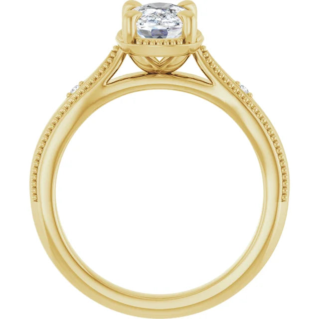 1.5ct Elongated Cushion Cut Lab Grown Diamond Solitaire Engagement Ring in 14K Yellow Gold – worn on finger