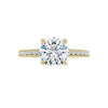 360-degree view of the Signature Round Diamond Accent Ring in 14K yellow gold. Features a brilliant 1.41 CT round lab-grown diamond with delicate pavé accents along the shank, showcasing the ring from every angle.