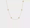 14K polished open clover station necklace 16 inch with 2 inch extension – movement and sparkle video