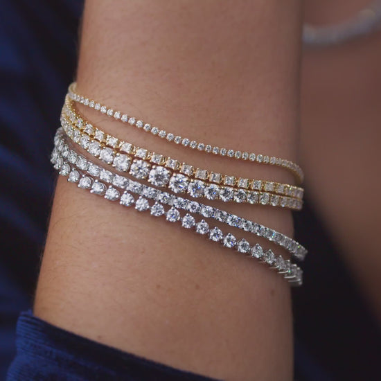14K yellow gold Whispering Lights Diamond Line Necklace & Bracelet Collection