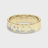 5.5mm scattered diamond wedding band in yellow gold – video